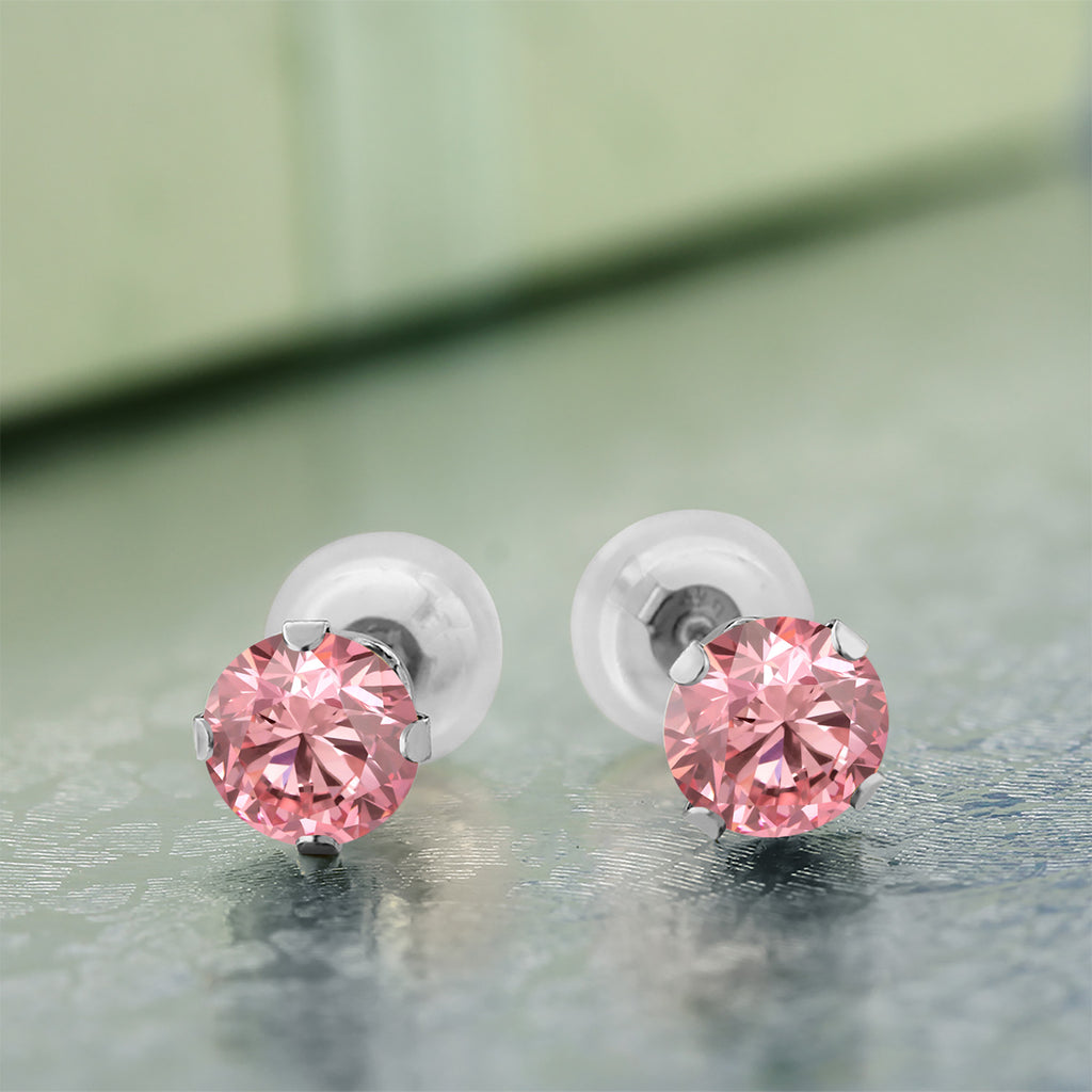 Pink_Earrings in 14K White Gold