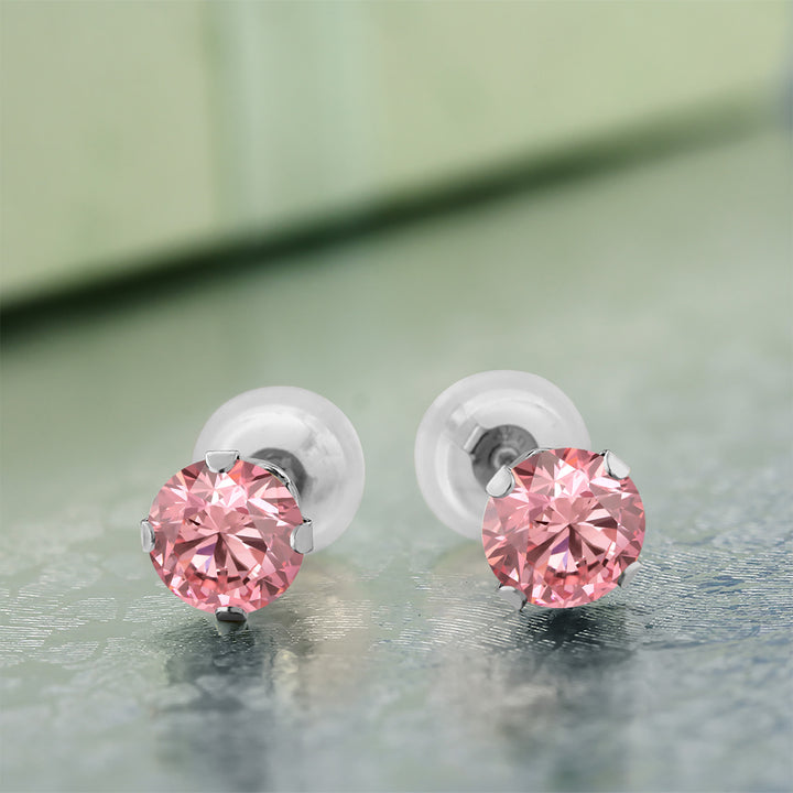 Pink_Earrings in 14K White Gold