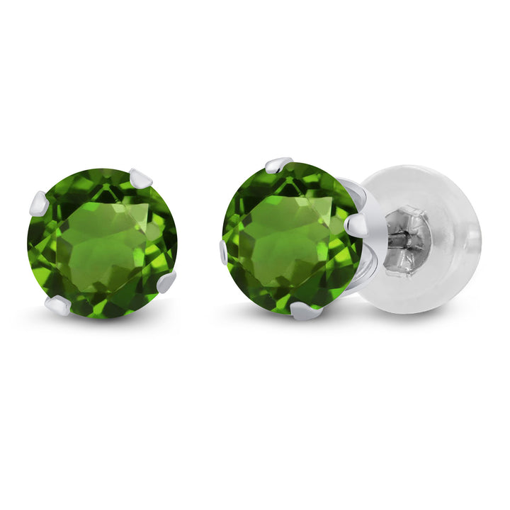 Green Tourmaline - October_Earrings in 14K White Gold