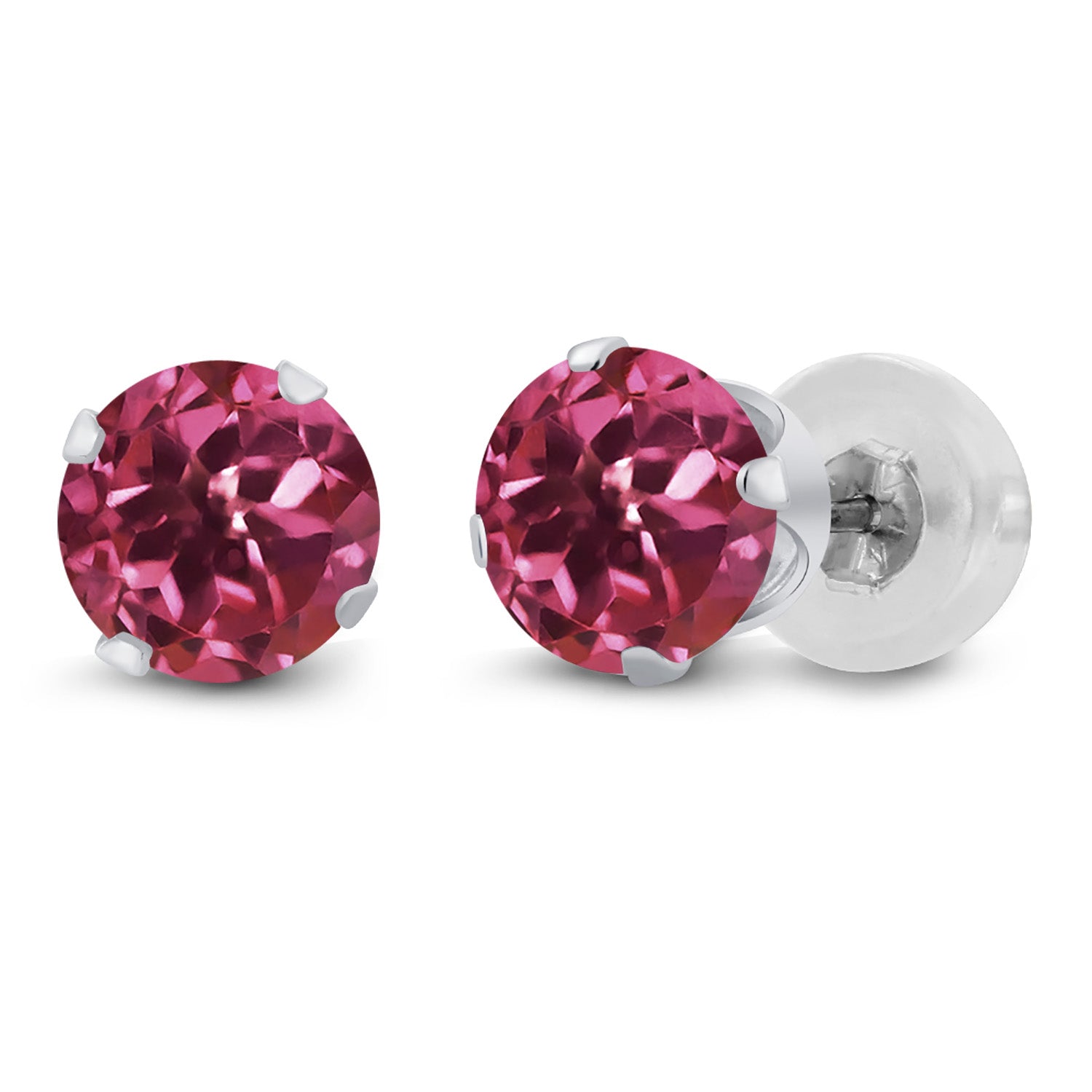 Pink Tourmaline - October_Earrings in 14K White Gold
