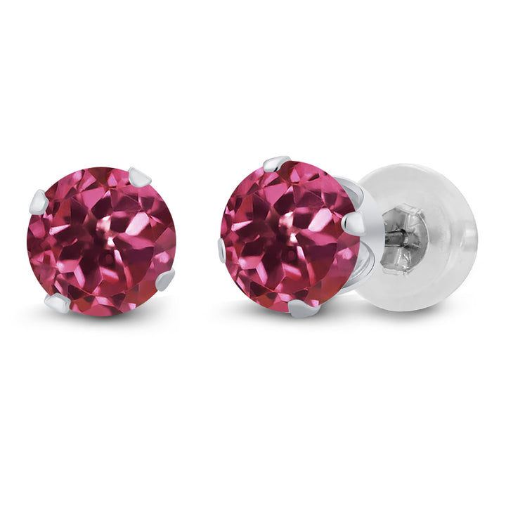 Pink Tourmaline - October_Earrings in 14K White Gold