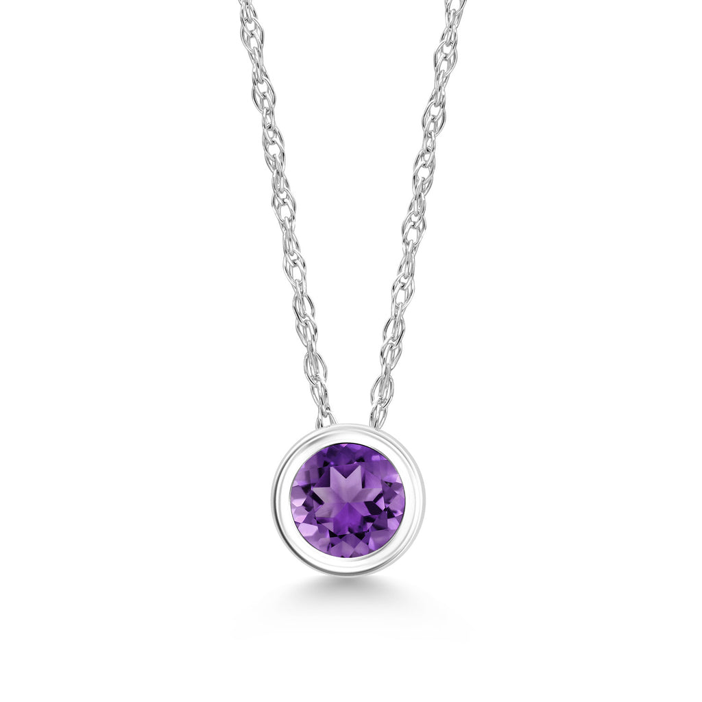 Amethyst - February_Pendant in 14K White Gold