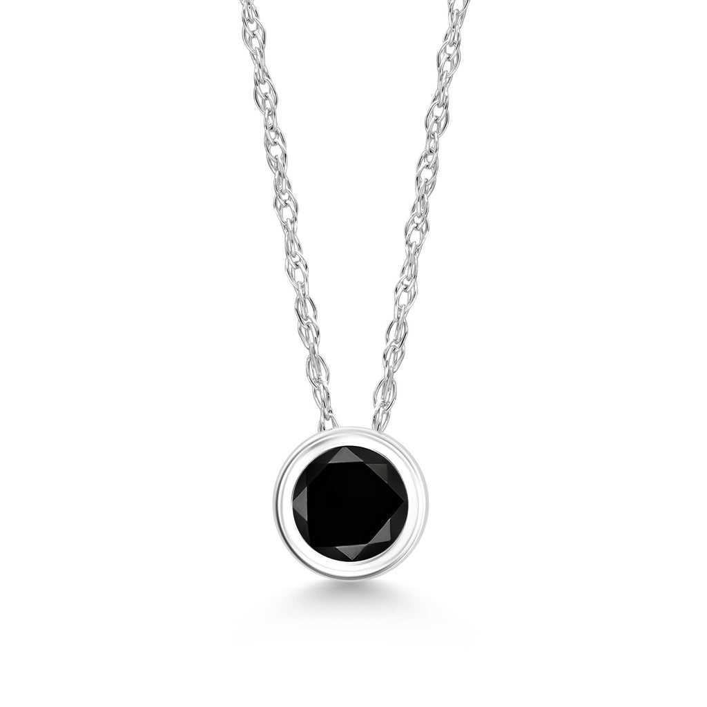 Black Diamond - April_Pendant in 14K White Gold