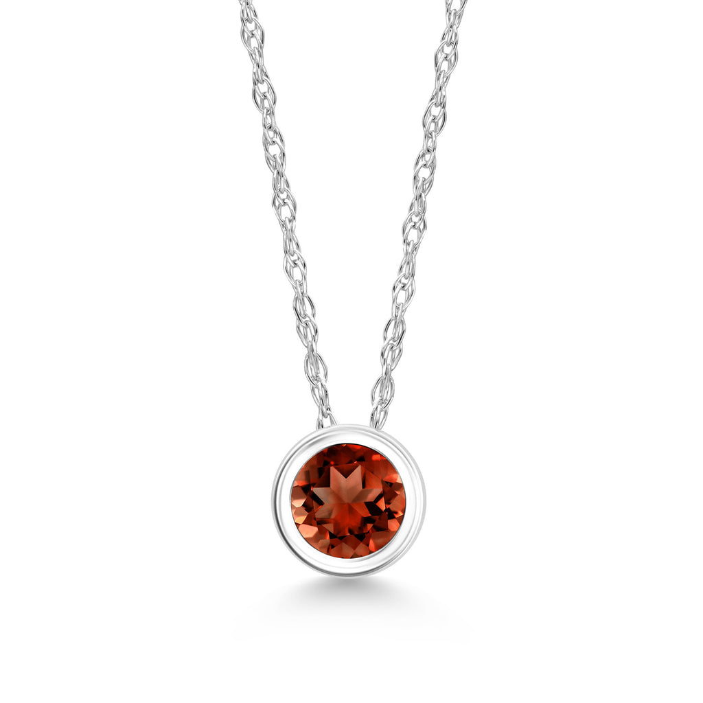 Garnet - January_Pendant in 14K White Gold