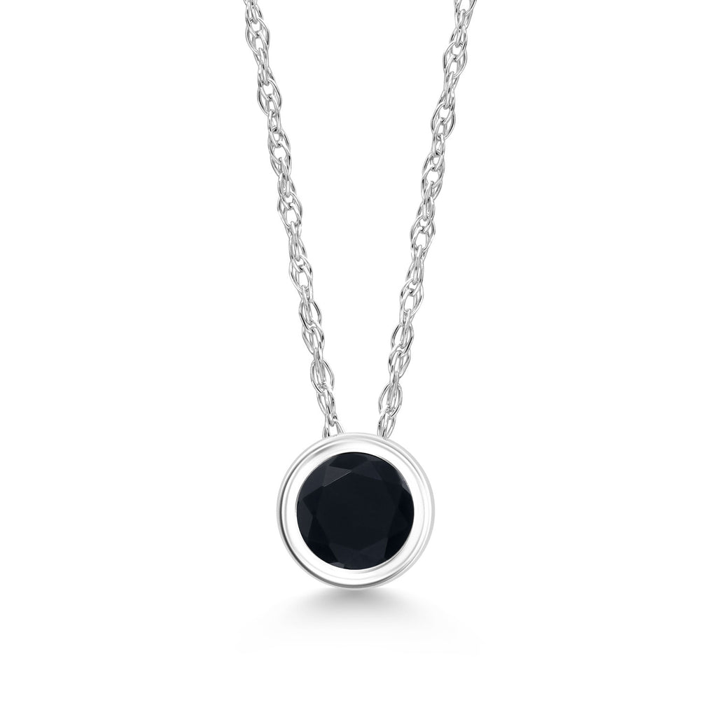 Onyx - December_Pendant in 14K White Gold