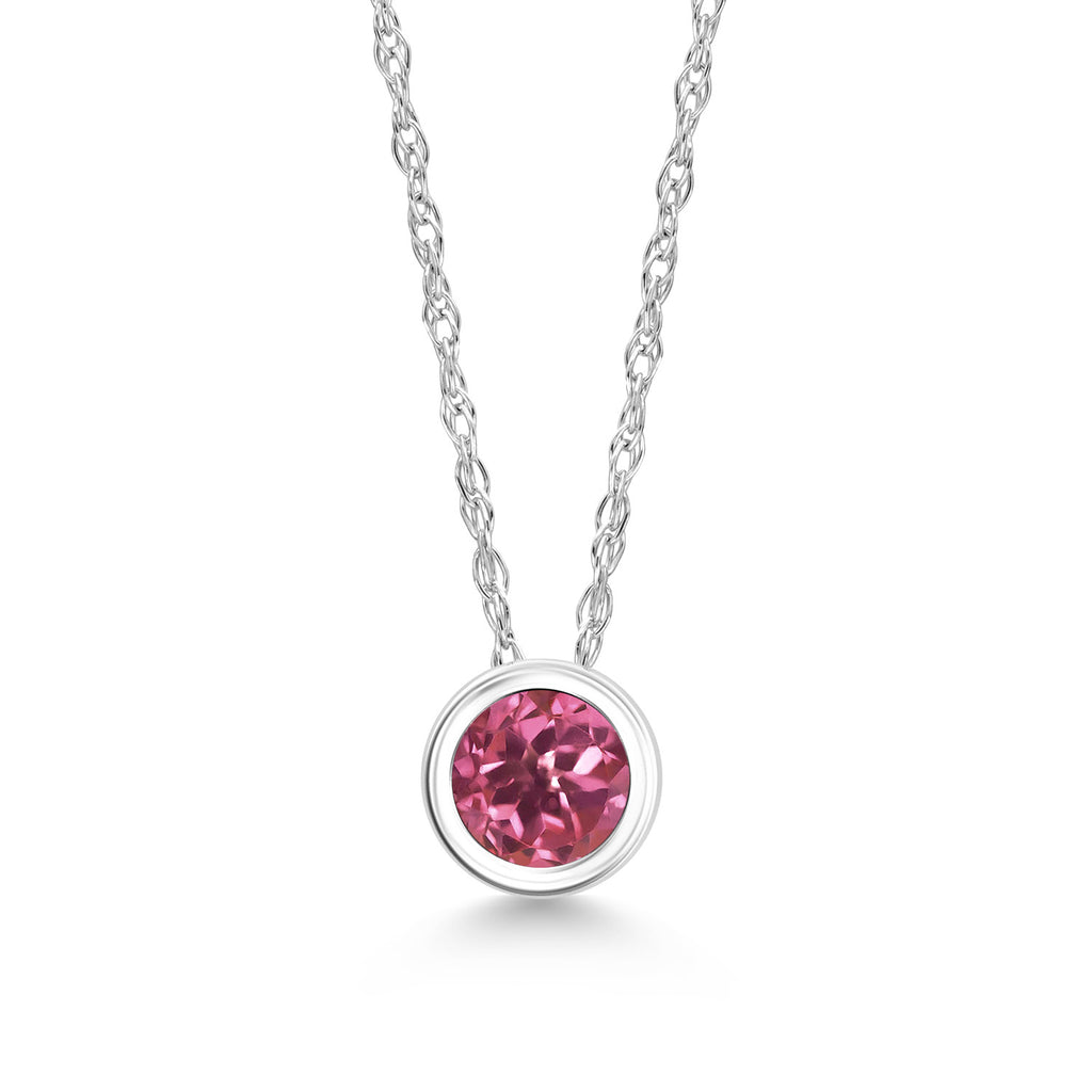 Pink Tourmaline - October_Pendant in 14K White Gold