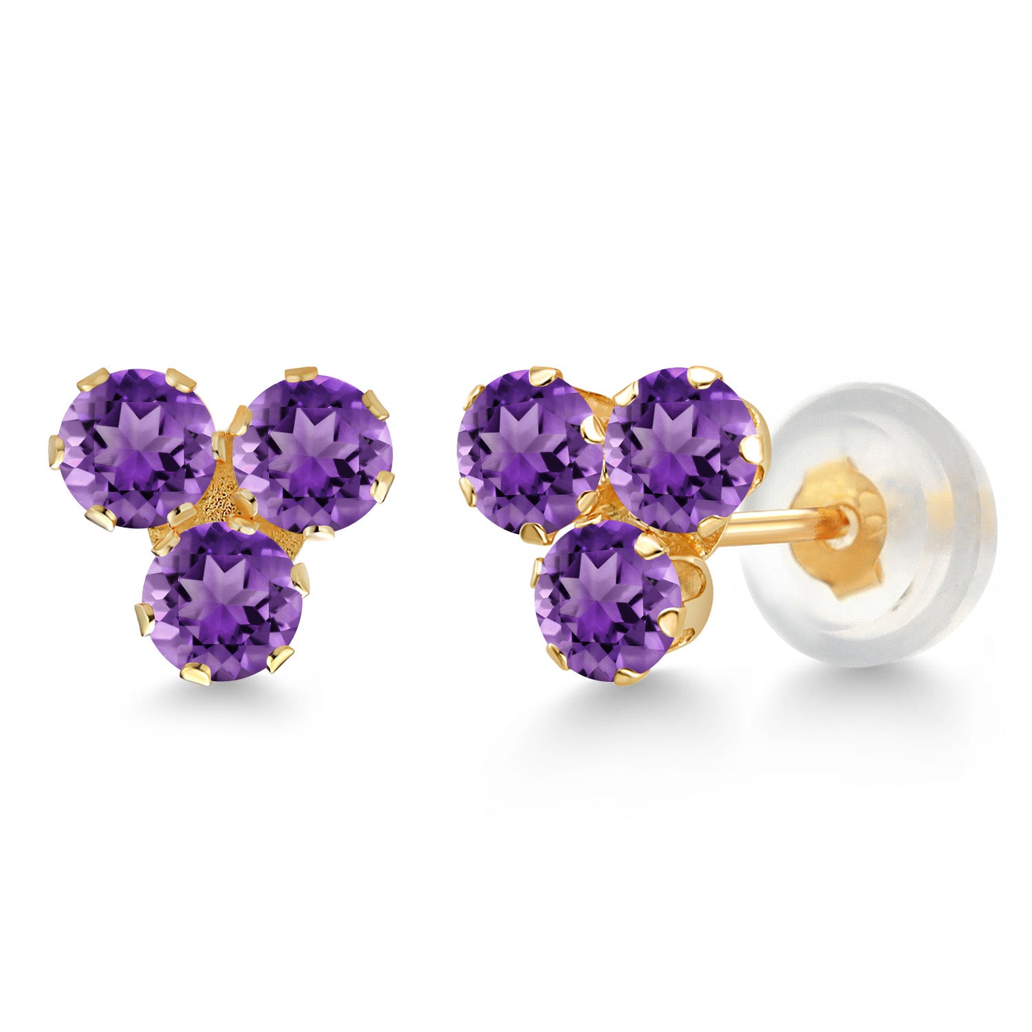 Amethyst - February_Earrings in 14K Yellow Gold