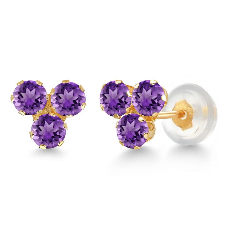 Amethyst - February_Earrings in 14K Yellow Gold