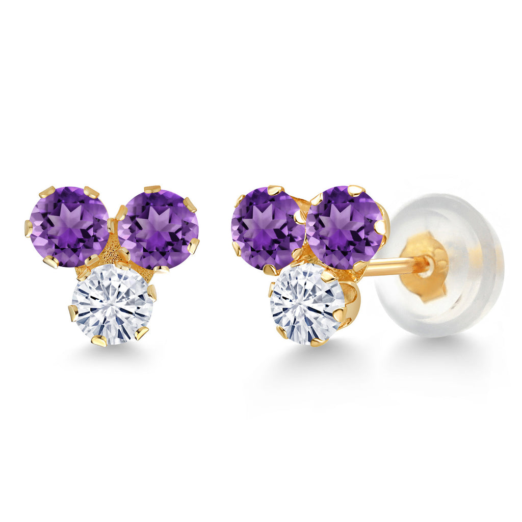 Amethyst - February_Earrings in 14K Yellow Gold