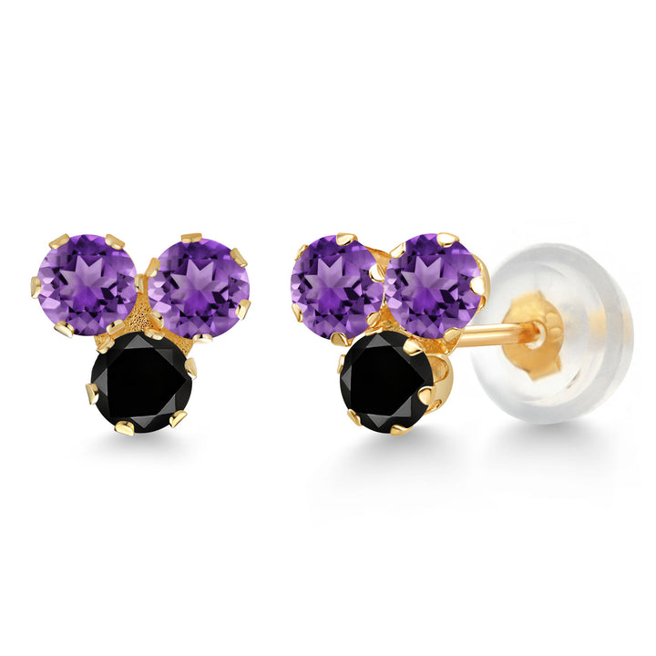 Amethyst - February_Earrings in 14K Yellow Gold