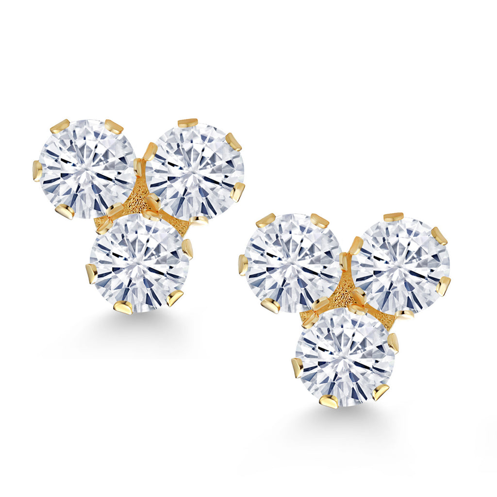 Colorless (DEF)_Earrings in 14K Yellow Gold