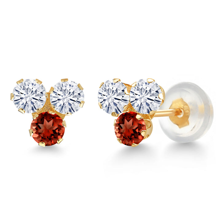 Garnet - January_Earrings in 14K Yellow Gold