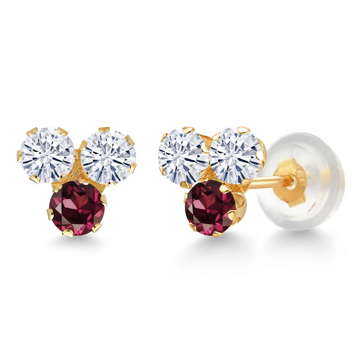 Rhodolite Garnet_Earrings in 14K Yellow Gold