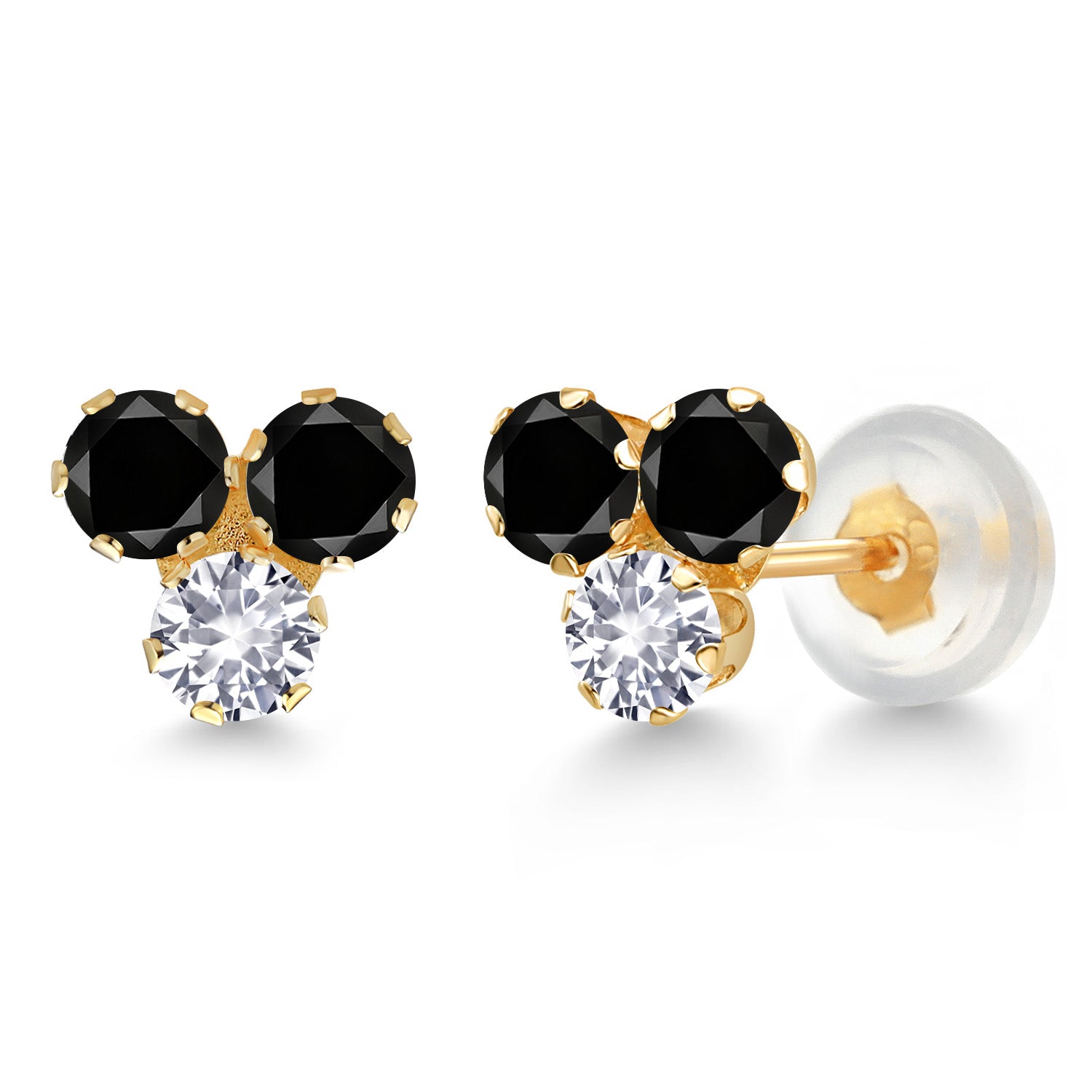 Black Diamond - April_Earrings in 14K Yellow Gold
