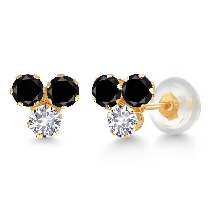 Black Diamond - April_Earrings in 14K Yellow Gold