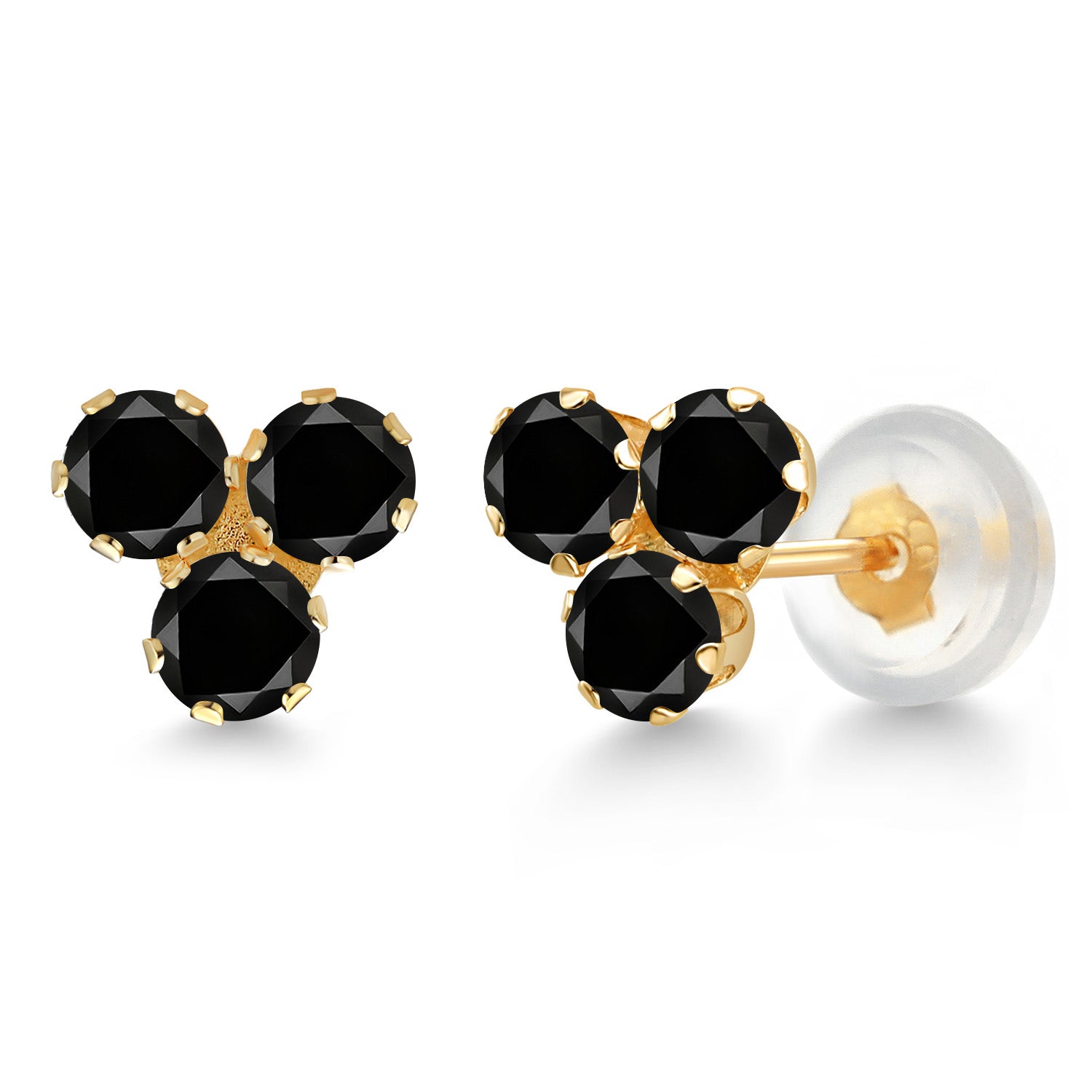 Black Diamond - April_Earrings in 14K Yellow Gold