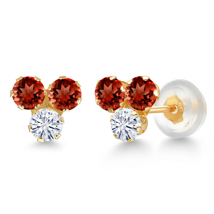 Garnet - January_Earrings in 14K Yellow Gold