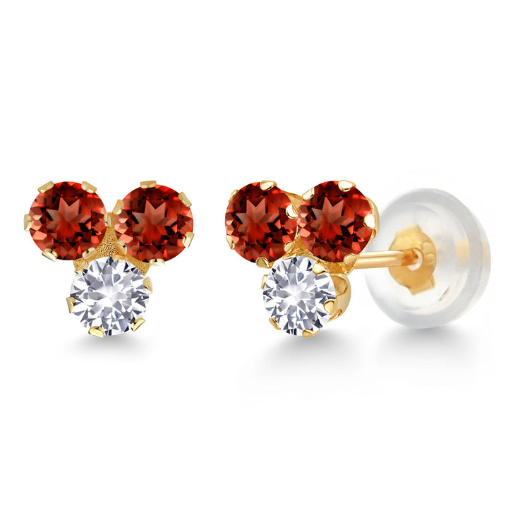 Garnet - January_Earrings in 14K Yellow Gold