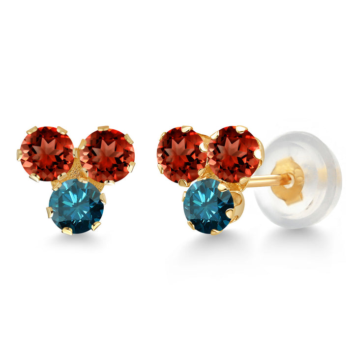 Garnet - January_Earrings in 14K Yellow Gold