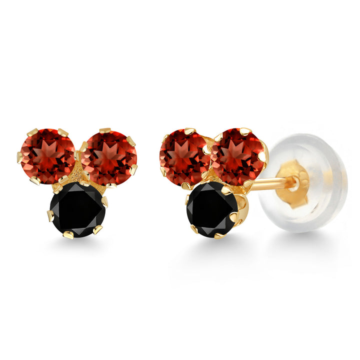 Garnet - January_Earrings in 14K Yellow Gold