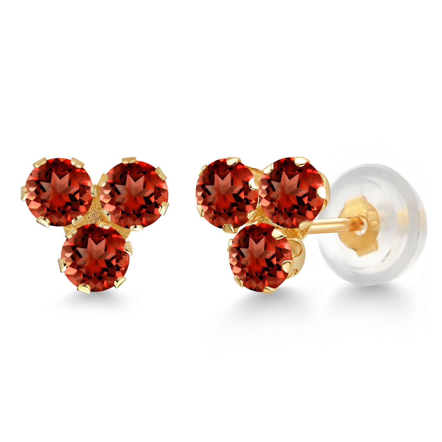 Garnet - January_Earrings in 14K Yellow Gold