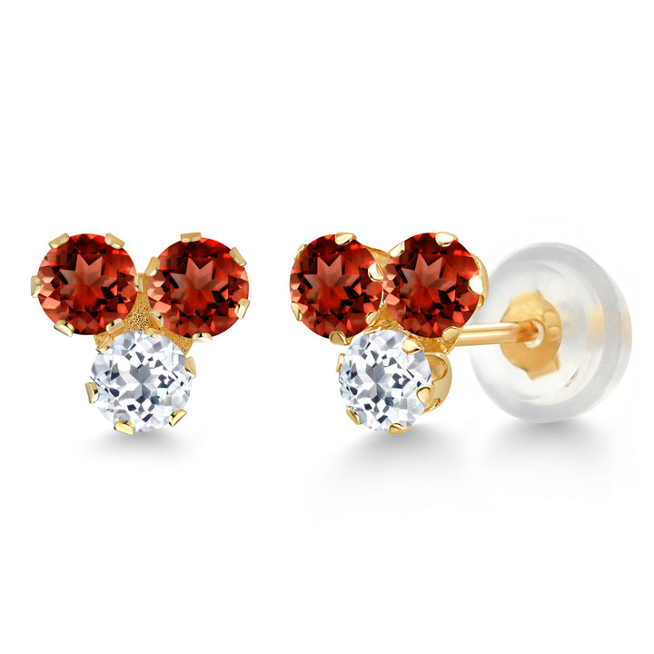 Garnet - January_Earrings in 14K Yellow Gold
