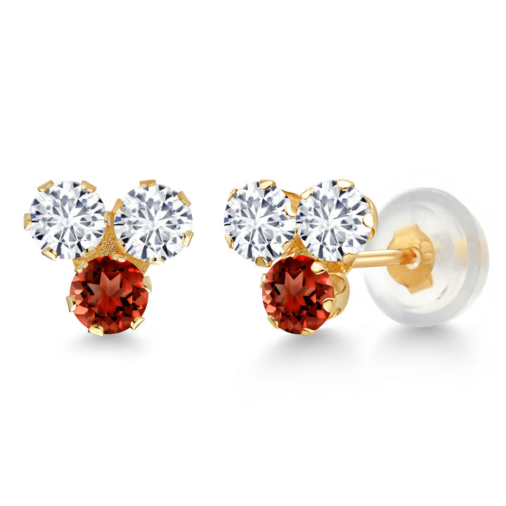 Garnet - January_Earrings in 14K Yellow Gold