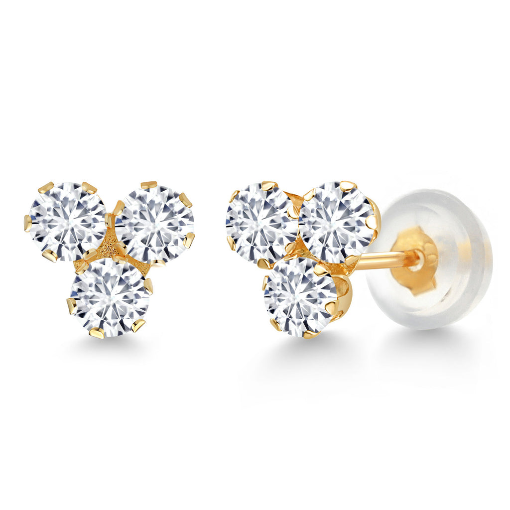 White Lab Grown Diamond - April_Earrings in 14K Yellow Gold