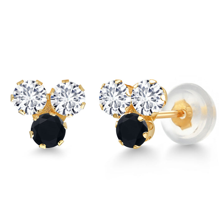 Onyx - December_Earrings in 14K Yellow Gold