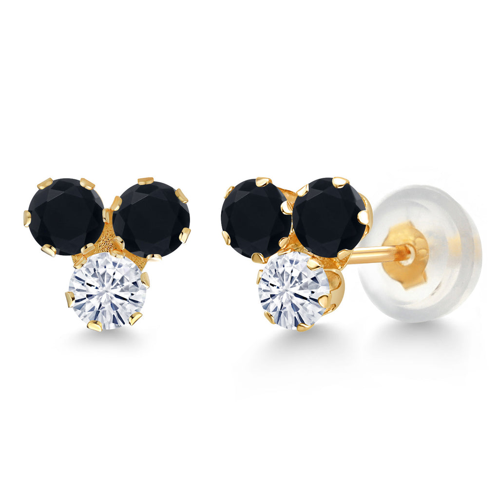 Onyx - December_Earrings in 14K Yellow Gold