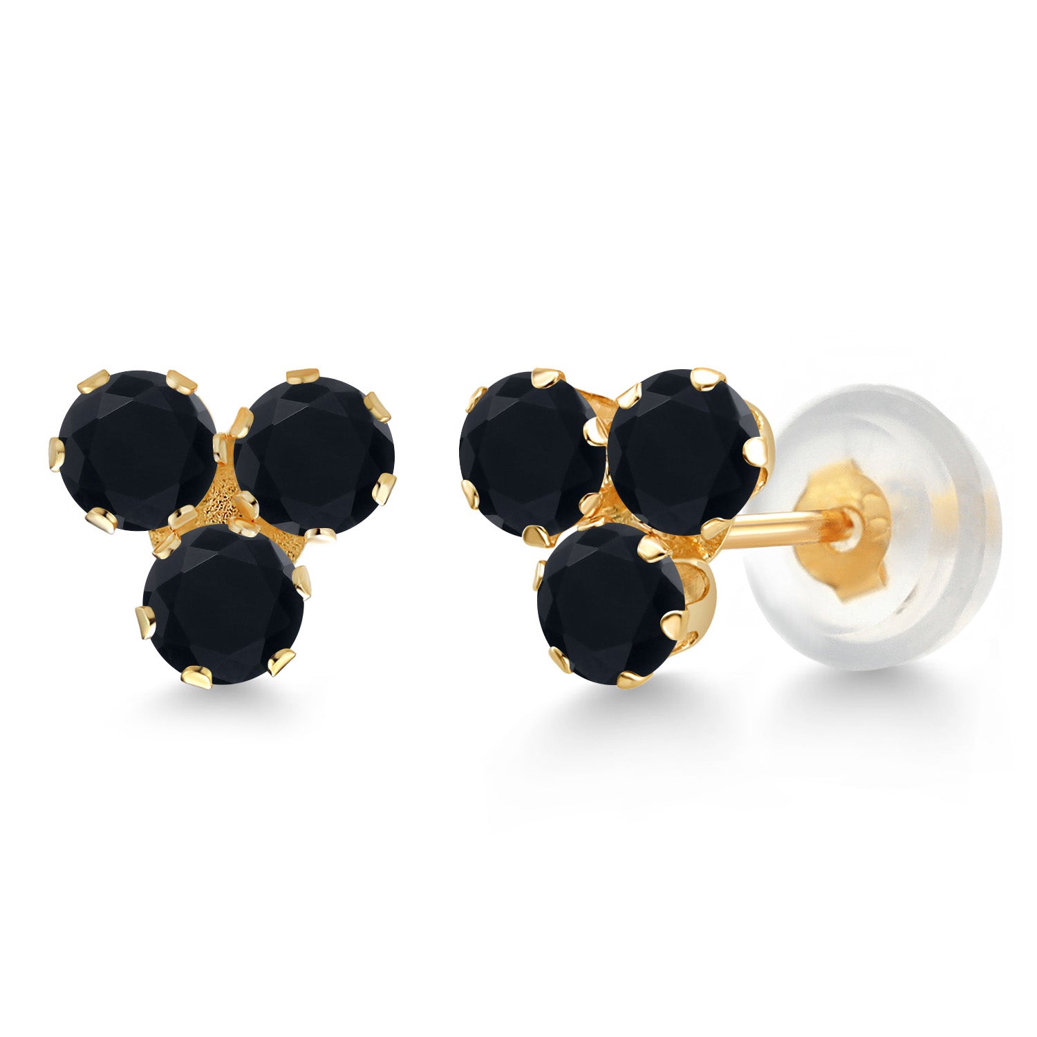 Onyx - December_Earrings in 14K Yellow Gold