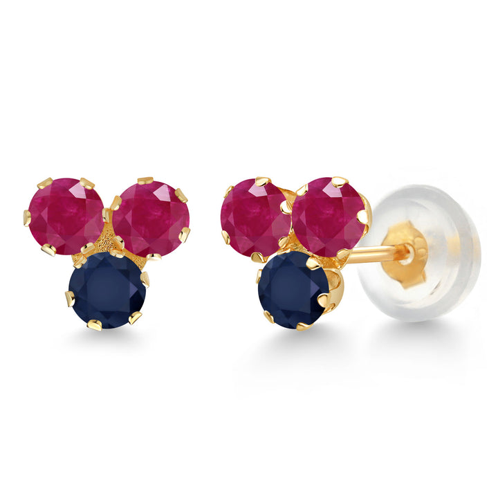 Ruby - July_Earrings in 14K Yellow Gold