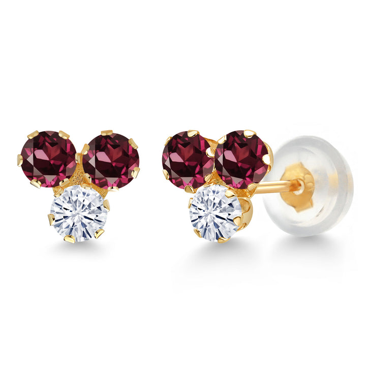 Rhodolite Garnet_Earrings in 14K Yellow Gold