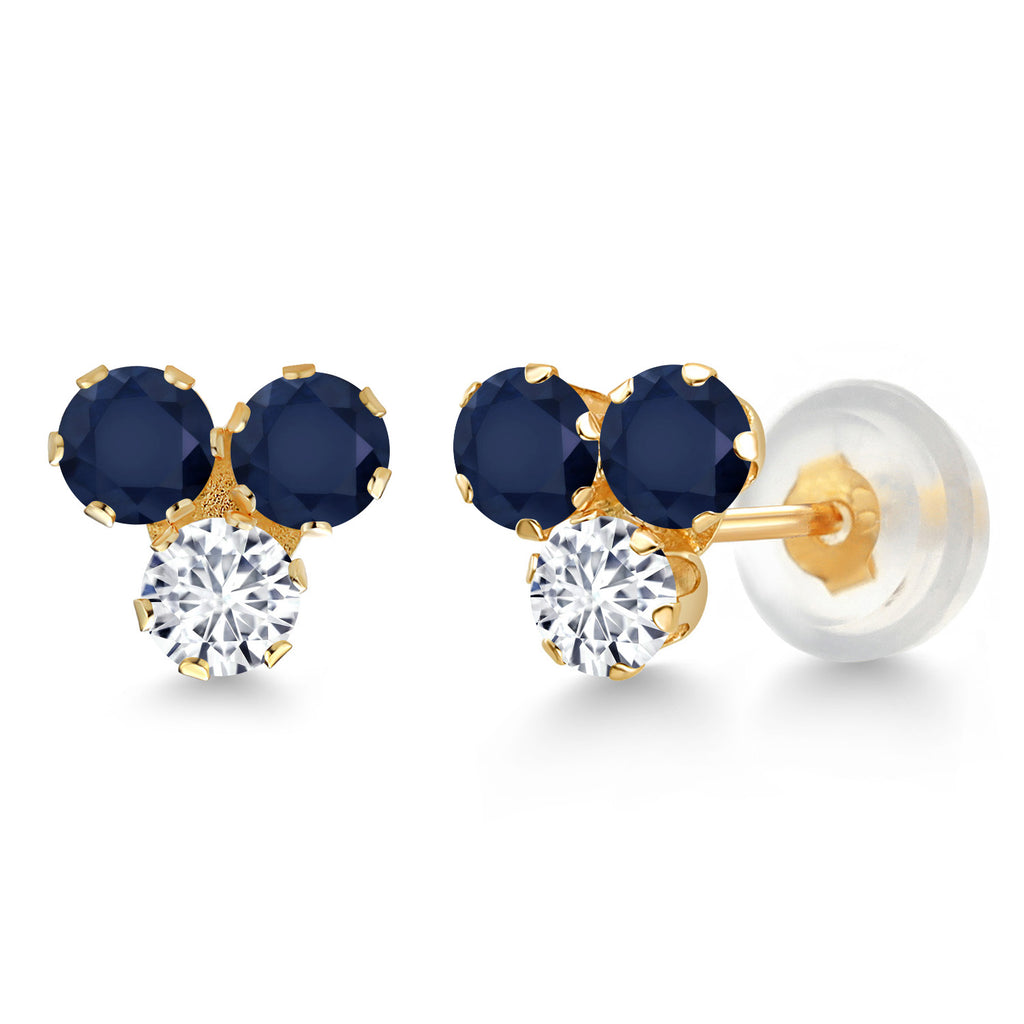 Blue Sapphire - September_Earrings in 14K Yellow Gold