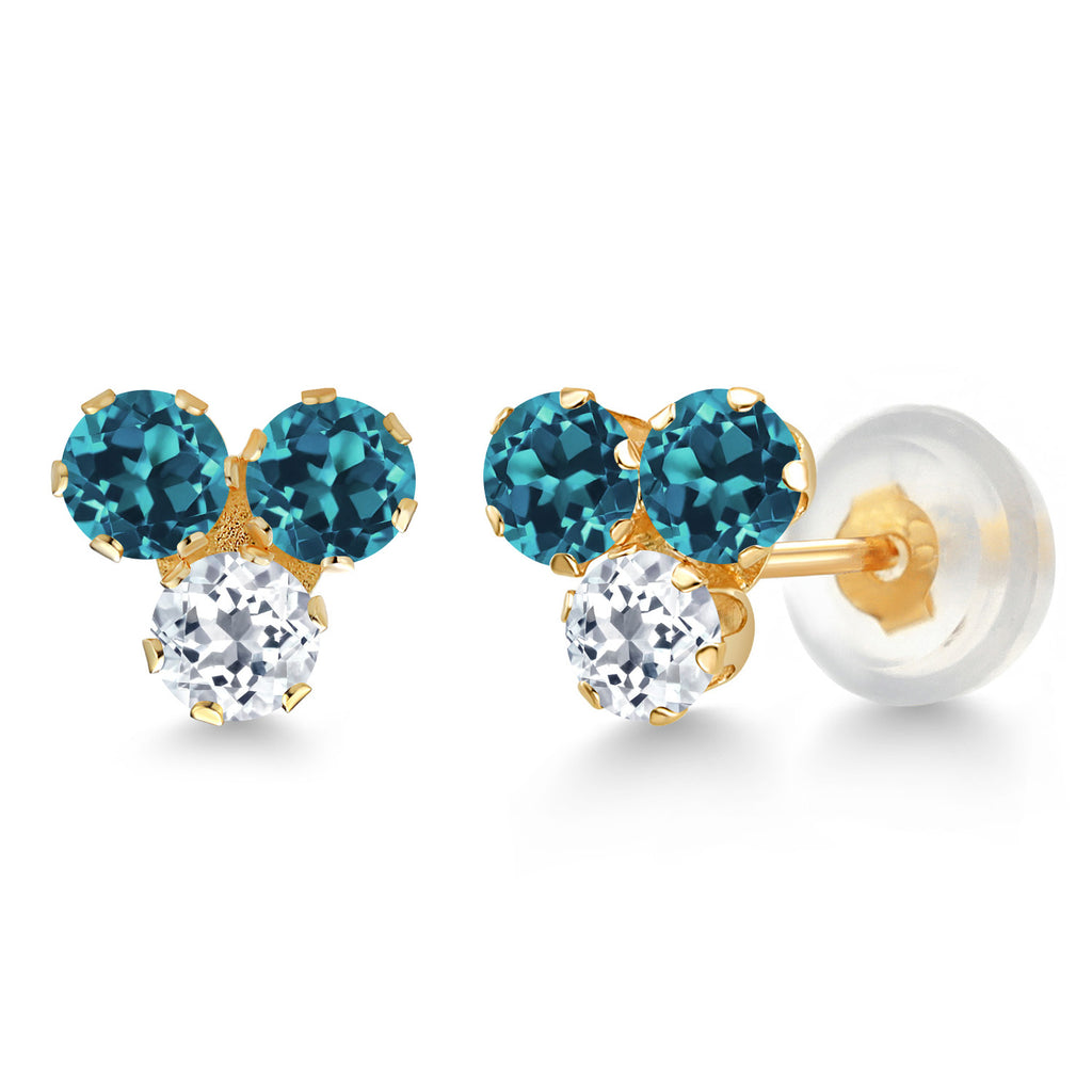 London Blue Topaz - November_Earrings in 14K Yellow Gold