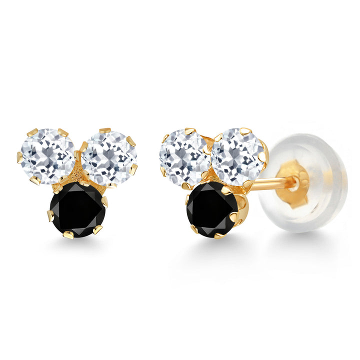 White Topaz - November_Earrings in 14K Yellow Gold