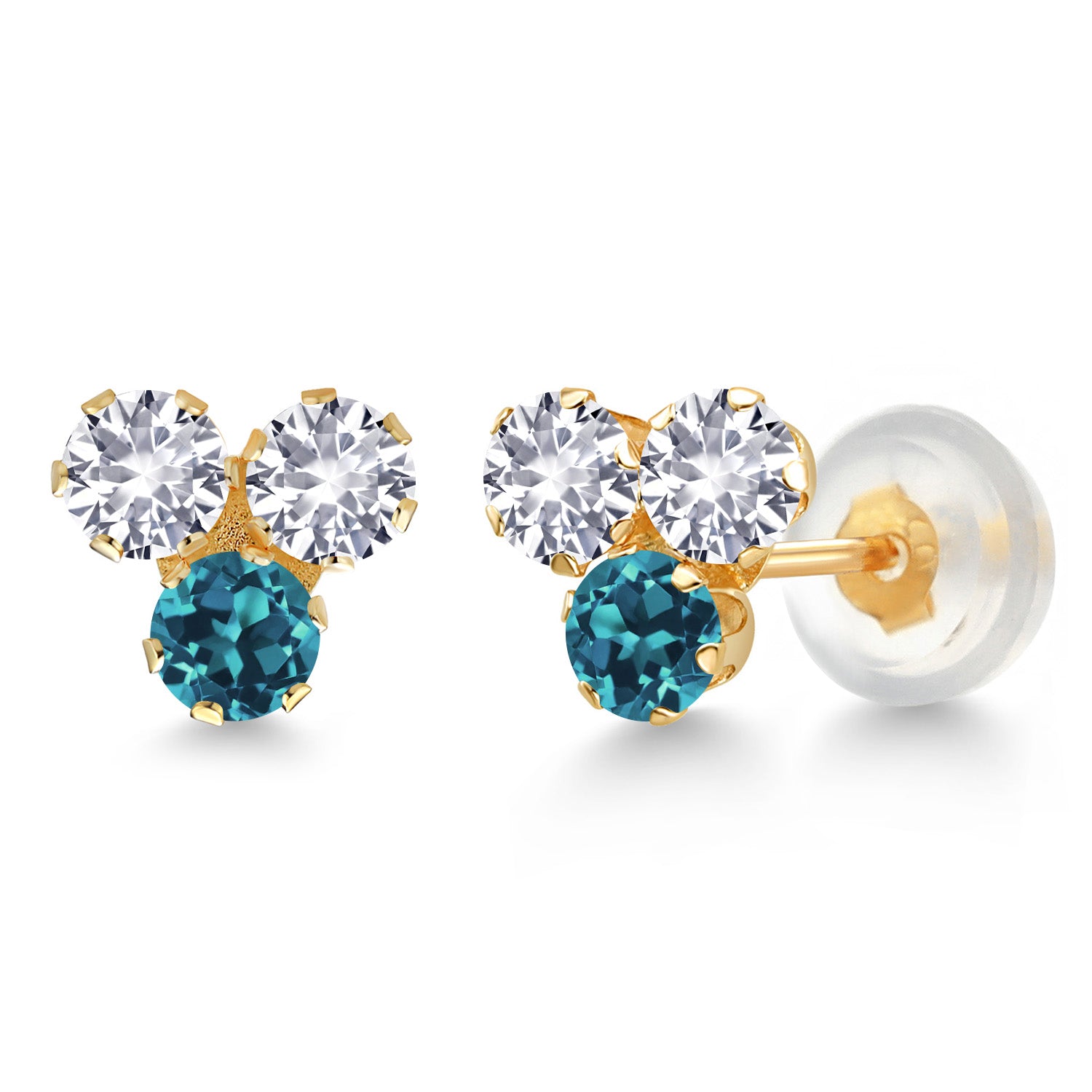London Blue Topaz - November_Earrings in 14K Yellow Gold