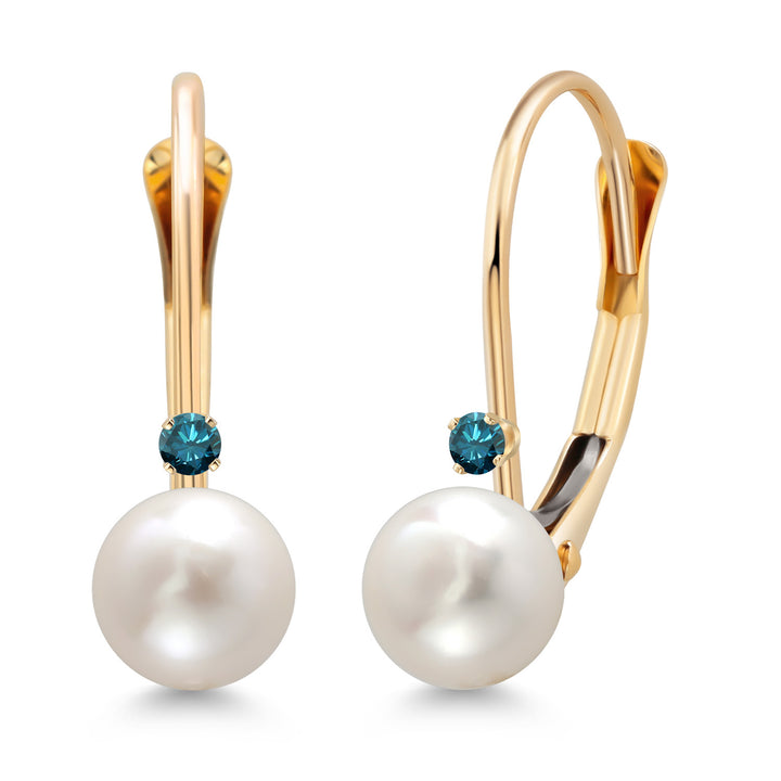 Blue Diamond - April_Earrings in 14K Yellow Gold