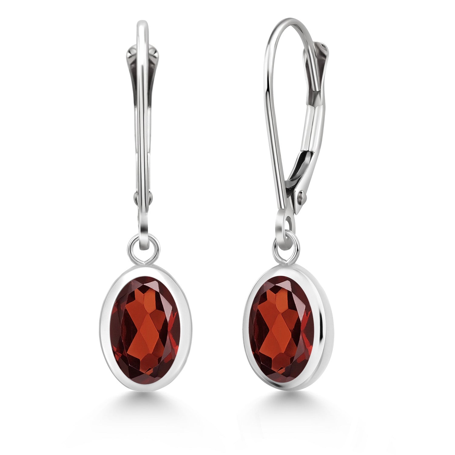 Garnet - January_Earrings in 925 Sterling Silver