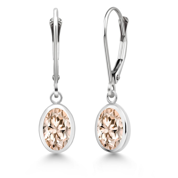 Morganite - October_Earrings in 925 Sterling Silver