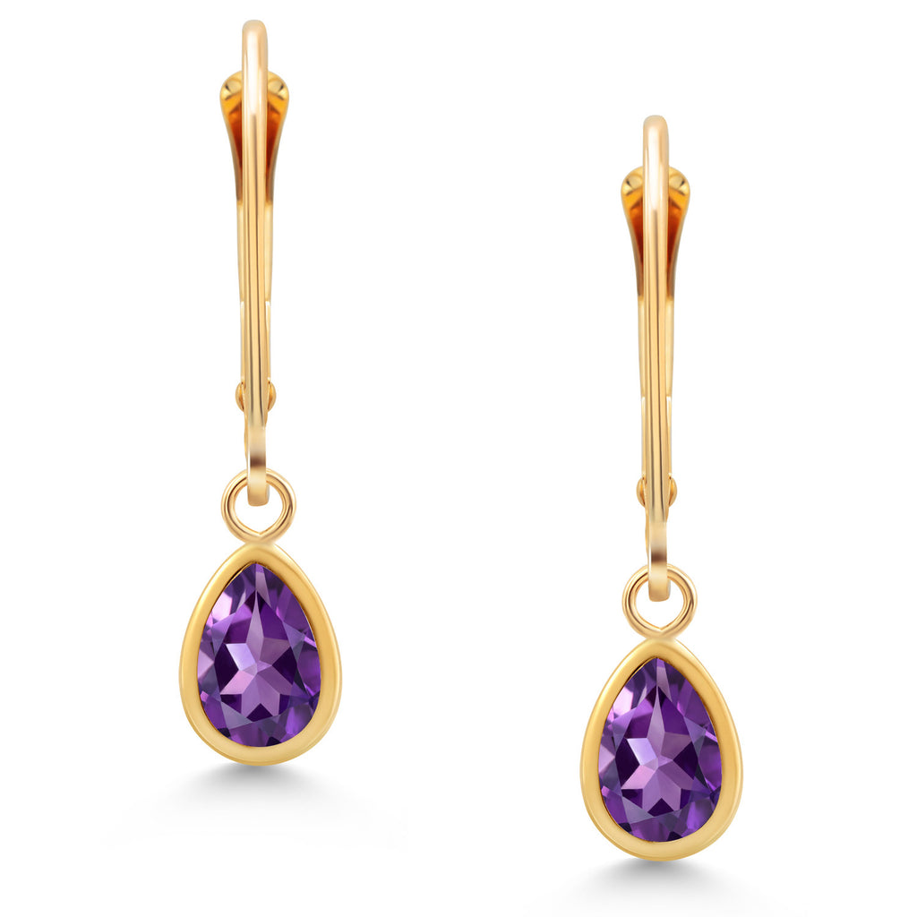 Amethyst - February_Earrings in 14K Yellow Gold