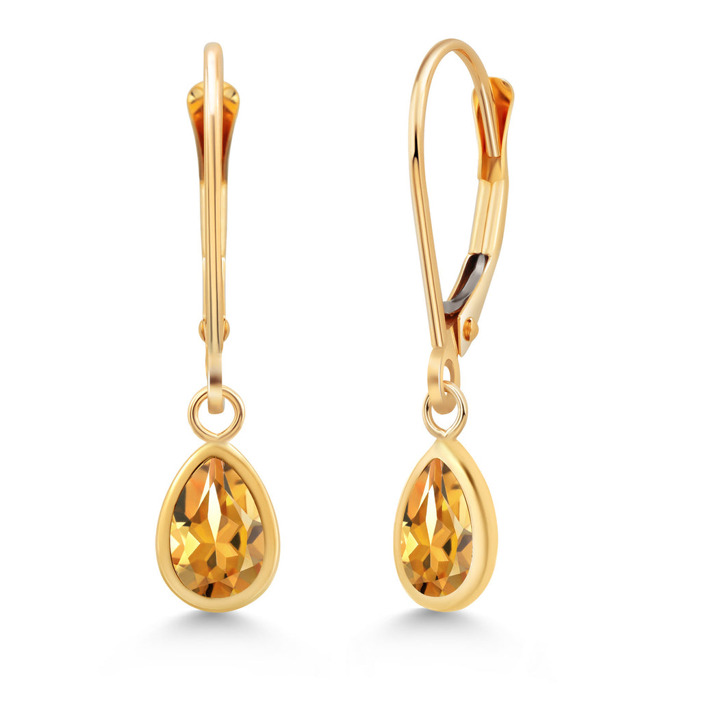 Citrine - November_Earrings in 14K Yellow Gold