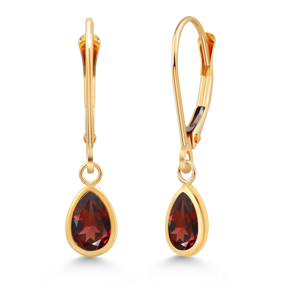 Garnet - January_Earrings in 14K Yellow Gold
