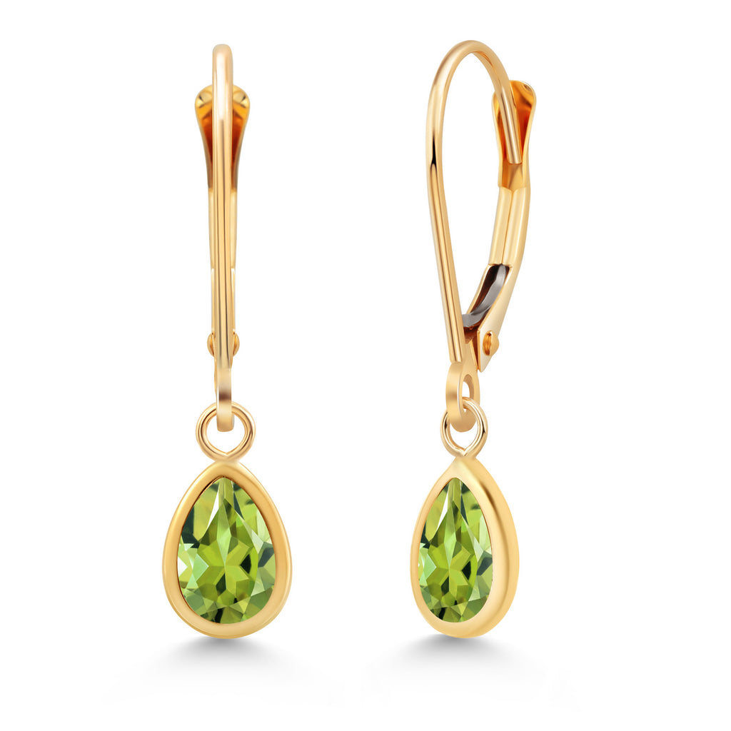 Peridot - August_Earrings in 14K Yellow Gold