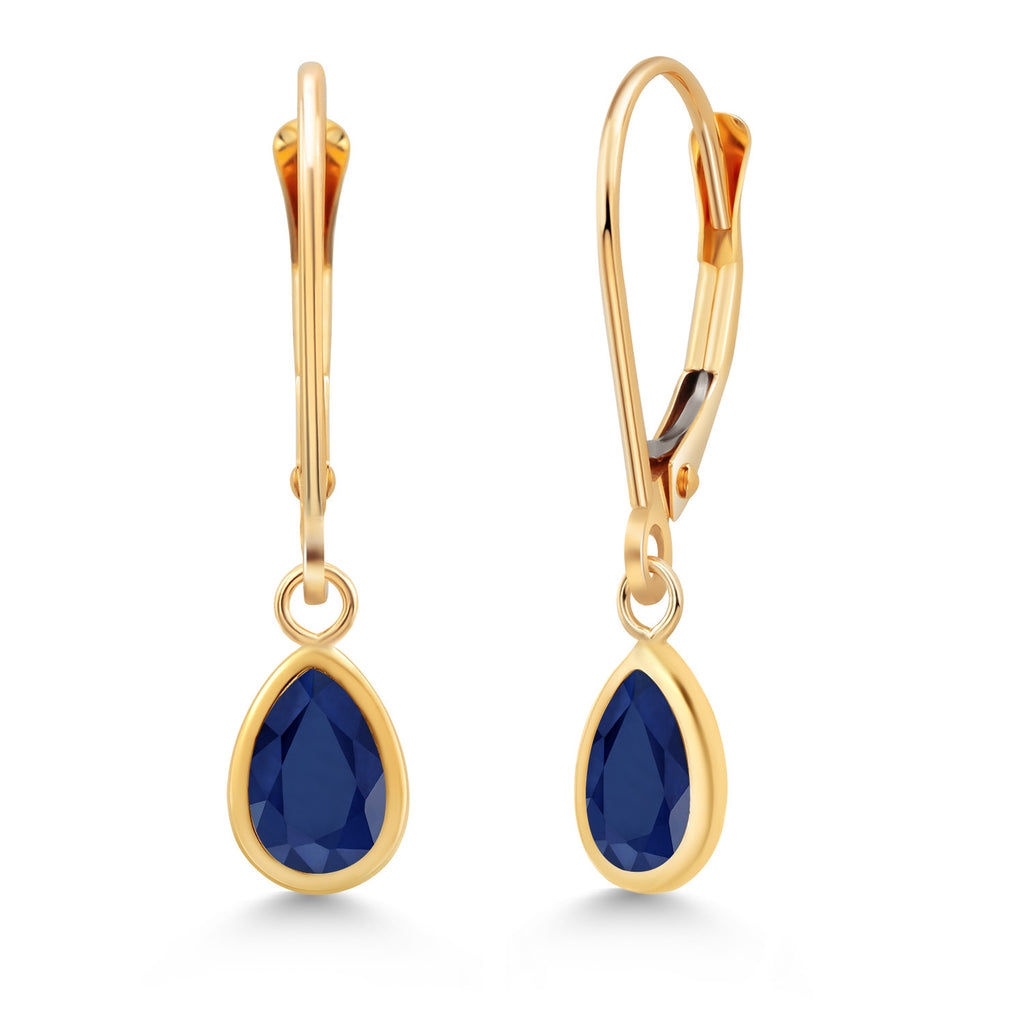 Sapphire - September_Earrings in 14K Yellow Gold