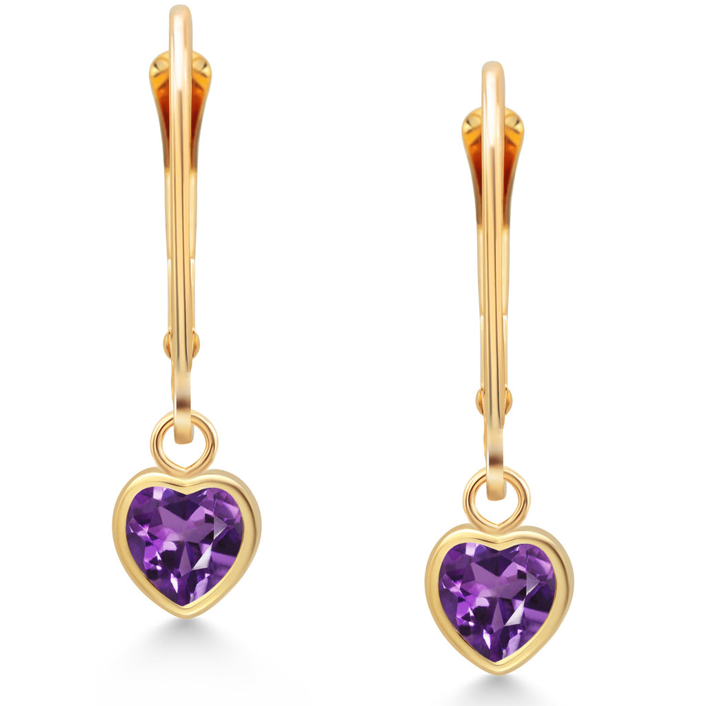 Amethyst - February_Earrings in 14K Yellow Gold