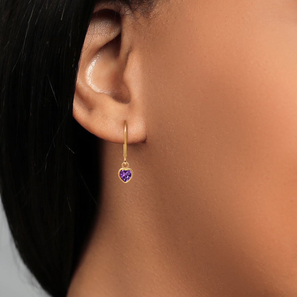 Amethyst - February_Earrings in 14K Yellow Gold