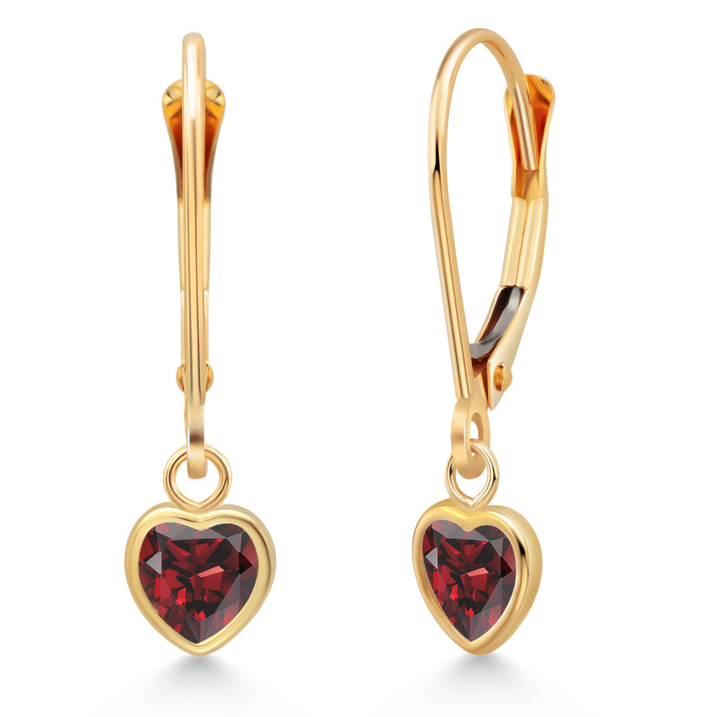 Garnet - January_Earrings in 14K Yellow Gold