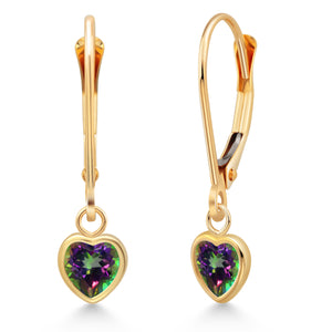 Green Mystic Topaz_Earrings in 14K Yellow Gold