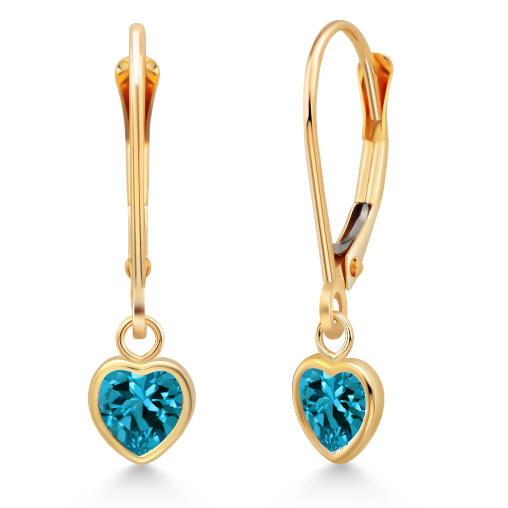 London Blue Topaz - November_Earrings in 14K Yellow Gold